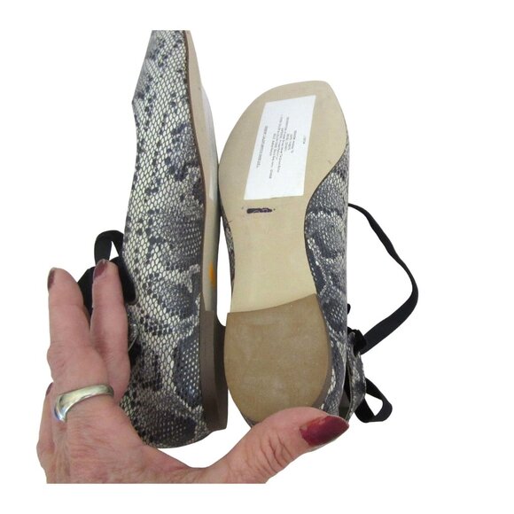 New, J. Crew Printed Snake Velvet Tie Grove Ballet Leather Shoes SZ 7 - Picture 5 of 5